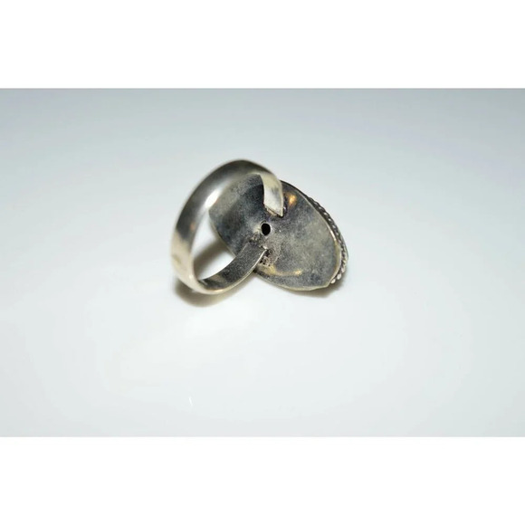 VTG .925 Sterling Silver Blue Green Azurite Caboch - Picture 4 of 6